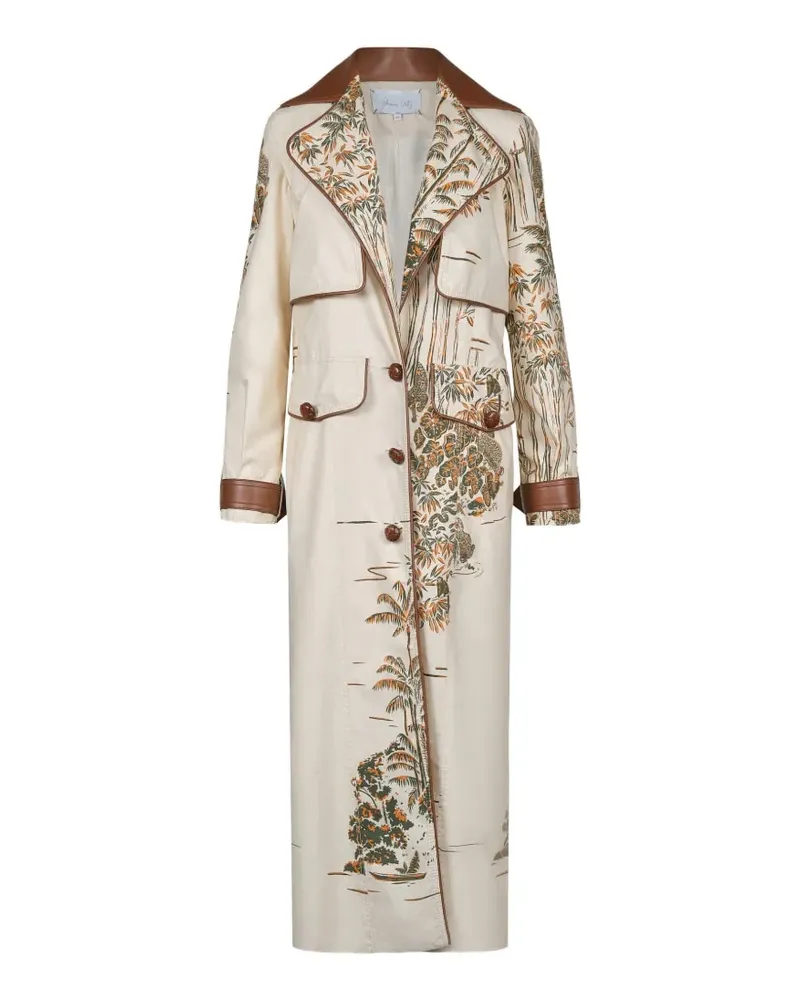 Johanna Ortiz Horizontes Salvajes graphic-print coat - Nude Nude