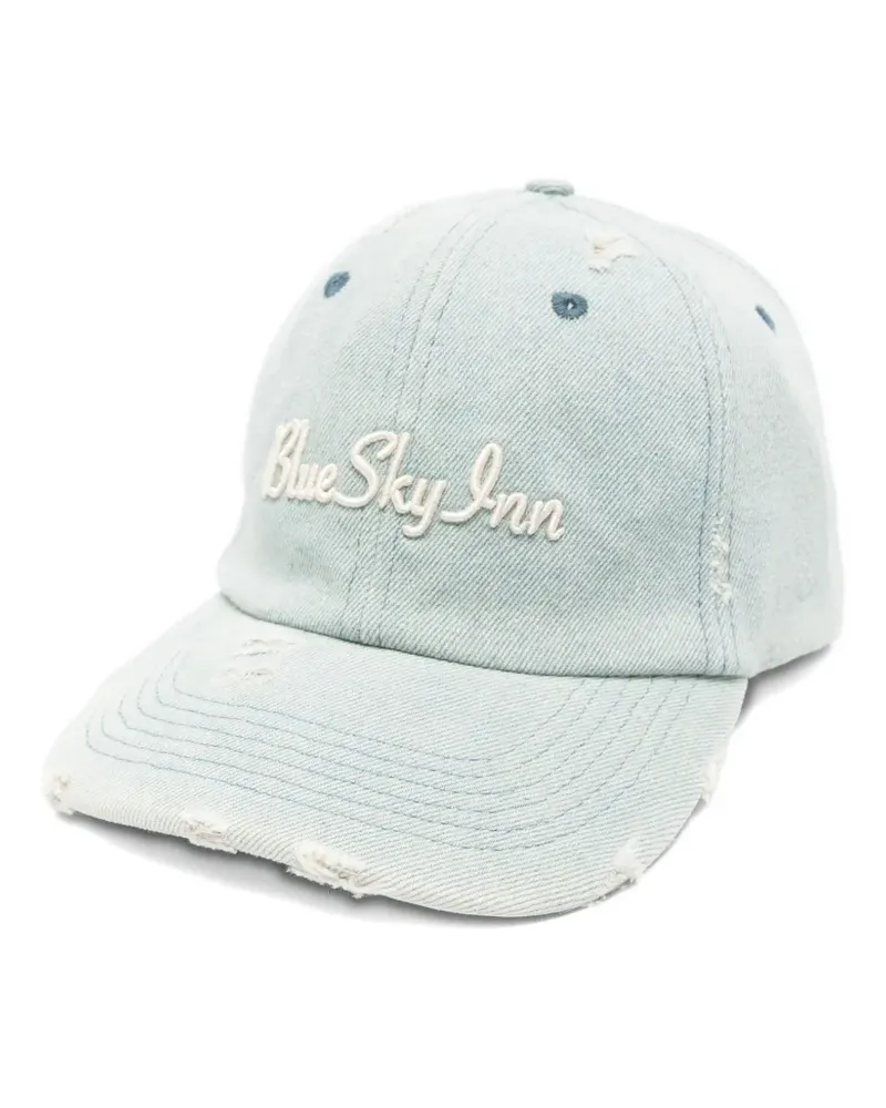 Blue Sky Inn Ausgeblichene Jeans-Baseballkappe mit Logo - Blau Blau