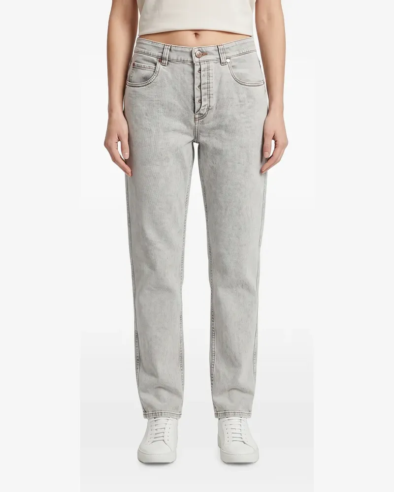 Brunello Cucinelli Gerade Jeans im Five-Pocket-Design - Grau Grau