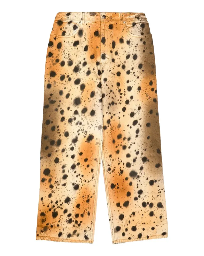 Eckhaus Latta Abstract Cheetah wide-leg jeans - Nude Nude