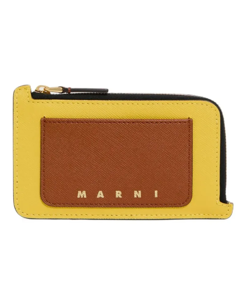 Marni Kartenetui aus Saffiano-Leder - Gelb Gelb