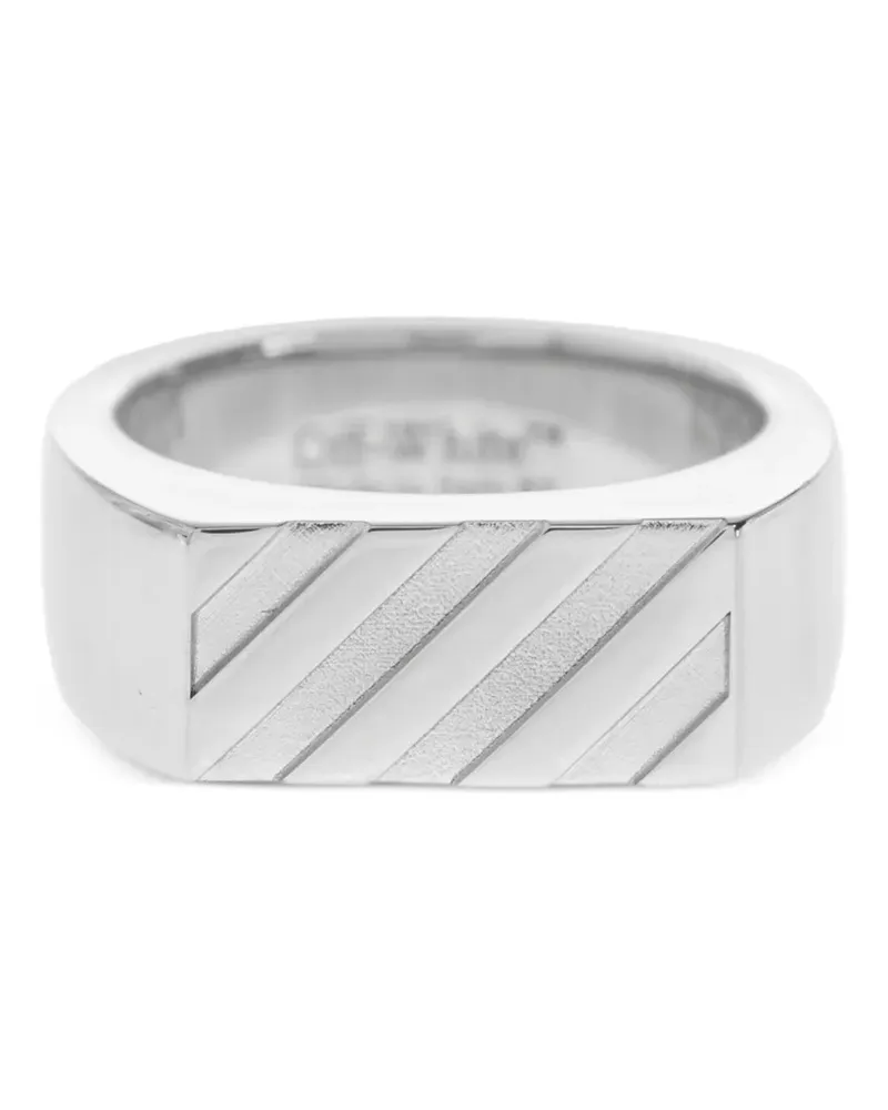 OFF-WHITE Diagonals Siegelring - Silber Silber