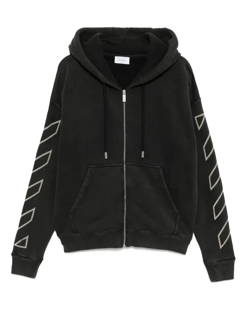 OFF-WHITE Kapuzenjacke mit Pfeil-Print - Schwarz Schwarz