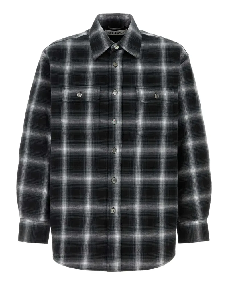Our Legacy Ol Moss checked-pattern shirt - Schwarz Schwarz