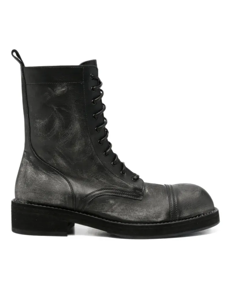 Ann Demeulemeester distressed lace-up boots - Schwarz Schwarz
