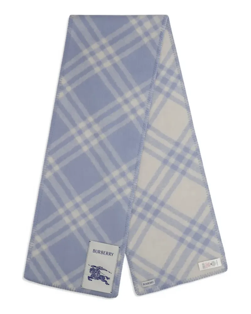 Burberry check brushed wool scarf - Blau Blau