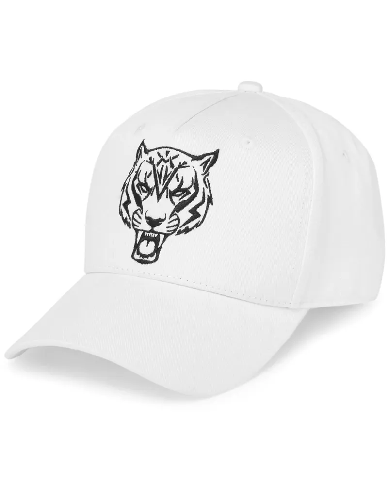 Philipp Plein Tiger Baseballkappe - Weiß Weiß
