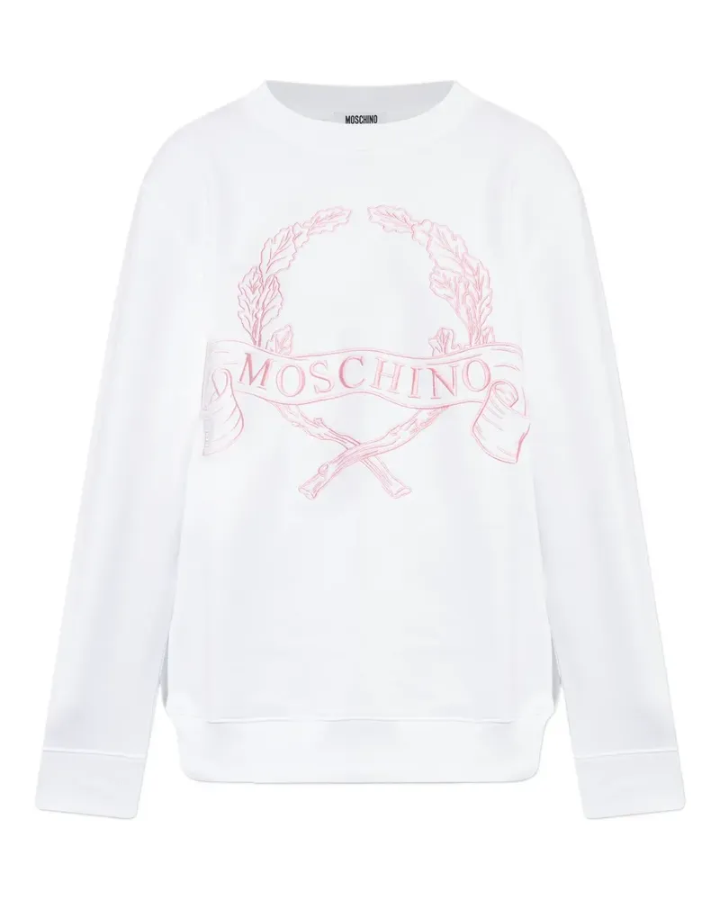 Moschino Sweatshirt mit Lorbeerkranz-Stickerei - Weiß Weiß