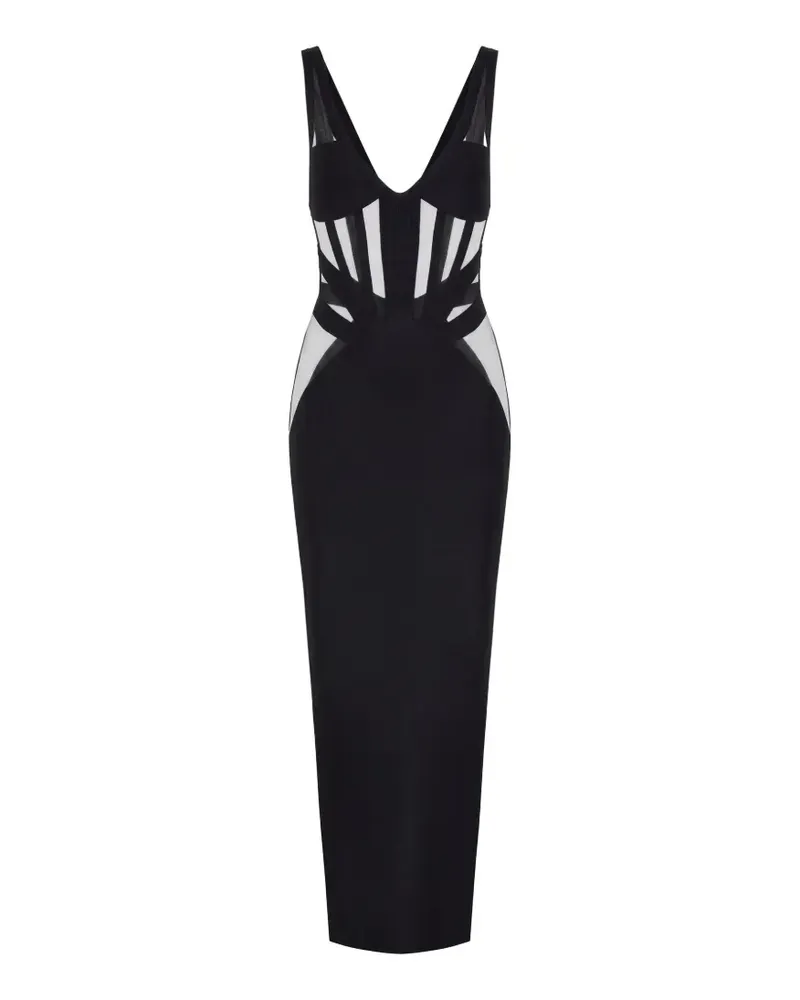 Elisabetta Franchi Red Carpet knit and nylon dress - Schwarz Schwarz