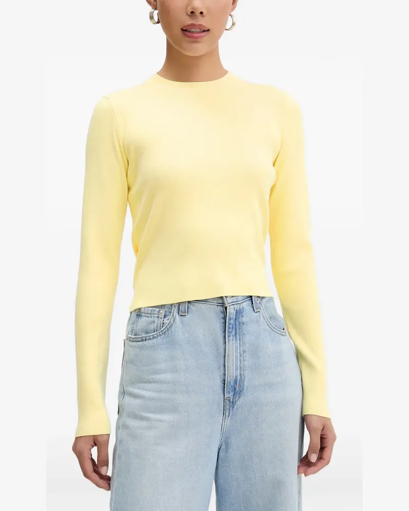 VICOLO tie-back ribbed long-sleeve top - Gelb Gelb