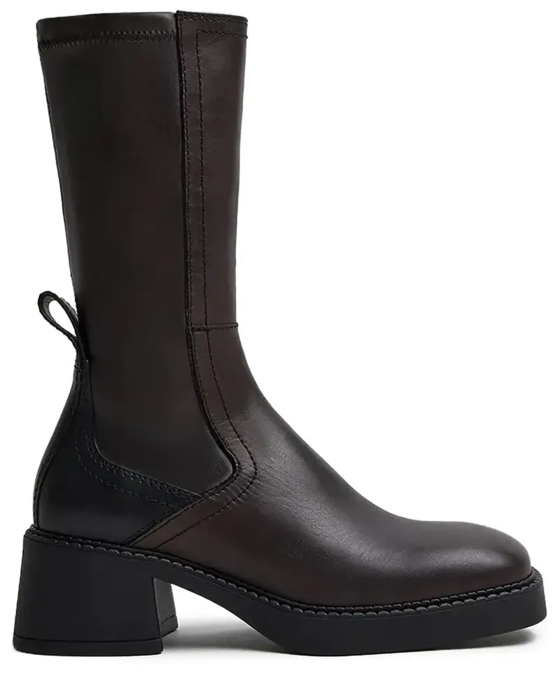 Miista Fiba Stiefel mit Blockabsatz 65mm - Braun Braun