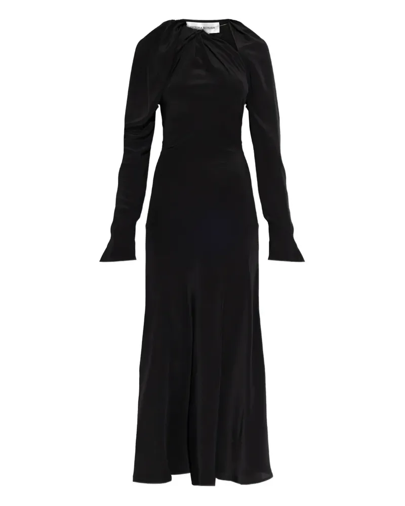 Victoria Beckham long-sleeve twisted midi dress - Schwarz Schwarz