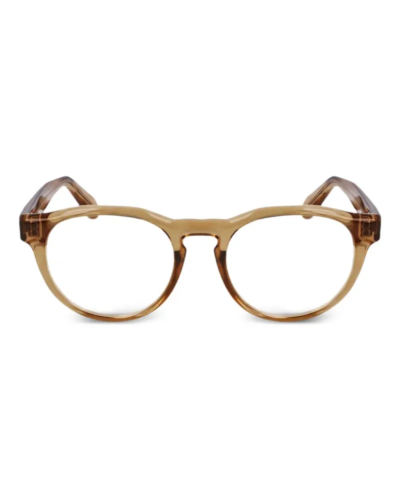 Ferragamo Brille mit rundem Gestell - Nude Nude