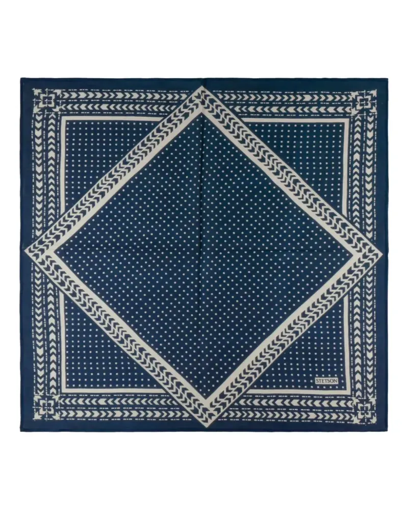 Stetson geometric polka-dot scarf - Blau Blau