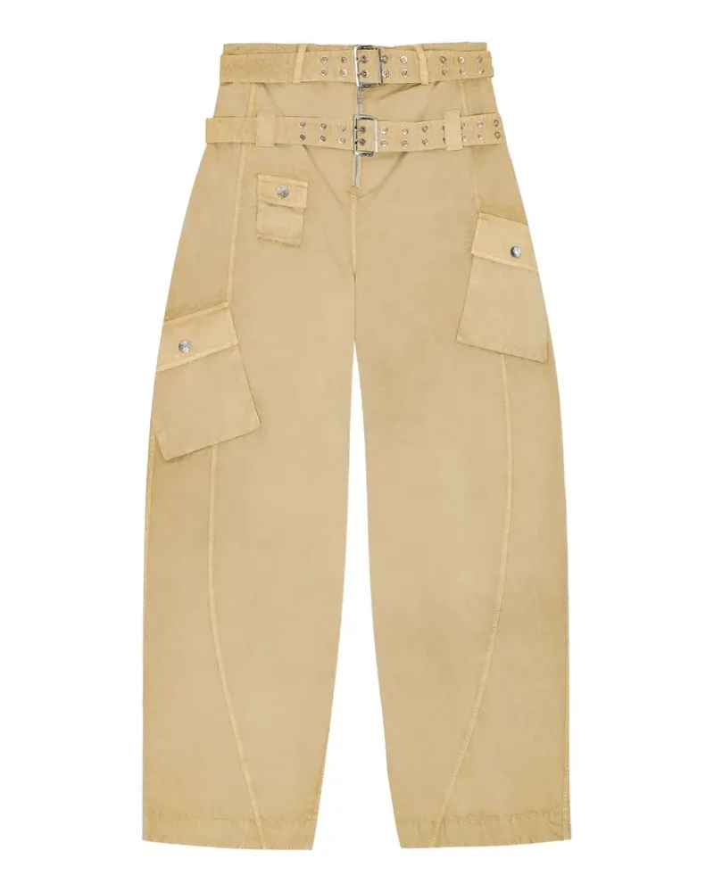 Ganni Hose mit aufgesetzter Tasche - Nude Nude