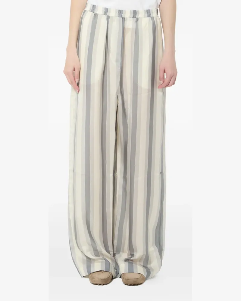 FRANKIE Shop striped wide-leg trousers - WG|WHITE Wg