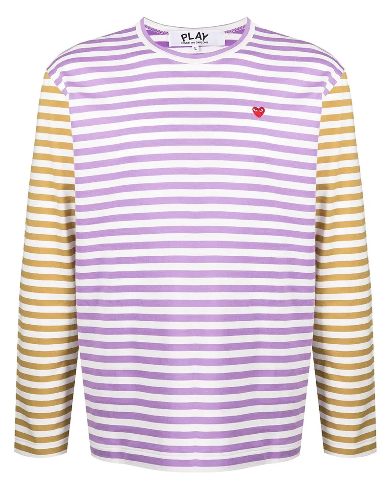 Comme des Garçons Gestreiftes Langarmshirt - Violett Violett