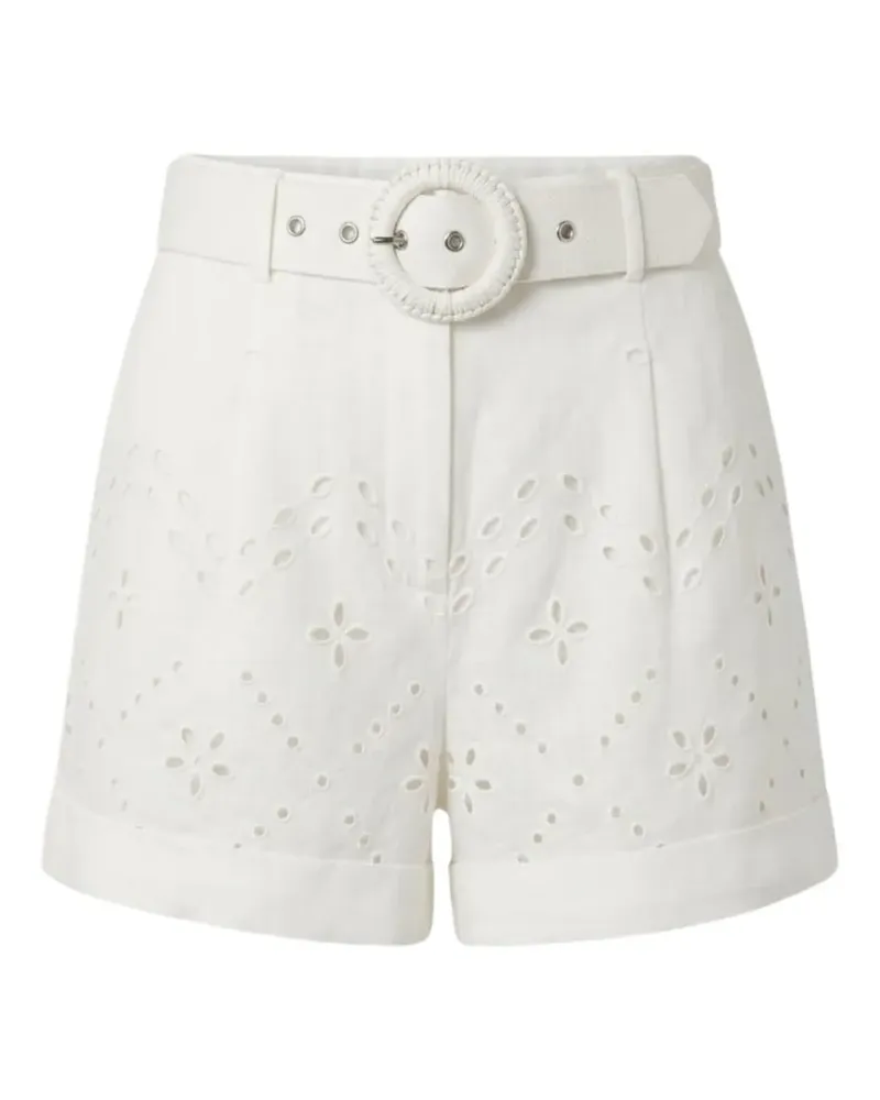 Hemant & Nandita Kota broderie-anglaise belted shorts - Weiß Weiß
