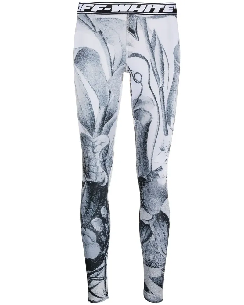 OFF-WHITE Leggings mit Blumen-Print - Weiß Weiß