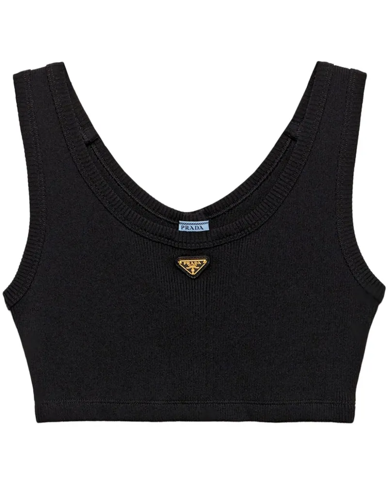 Prada Tanktop mit Triangel-Logo - Schwarz Schwarz