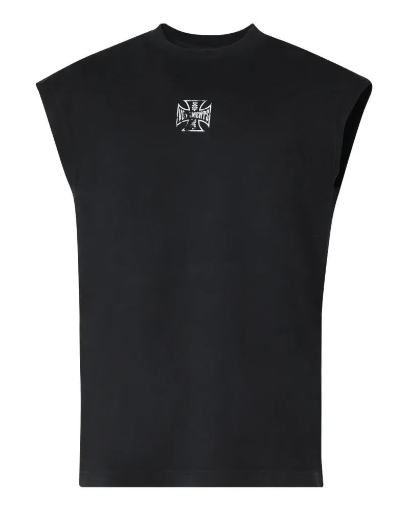 VETEMENTS T-Shirt mit Kreuz-Print - Schwarz Schwarz