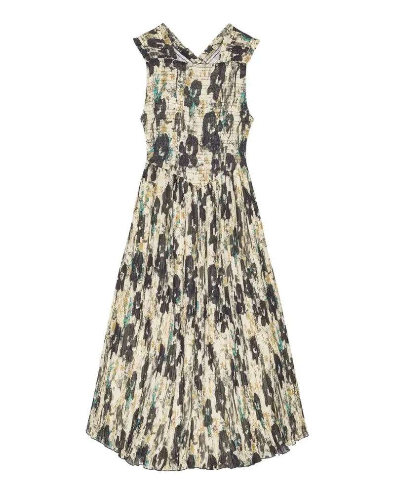Ganni Kleid mit Blumen-Print - Nude Nude