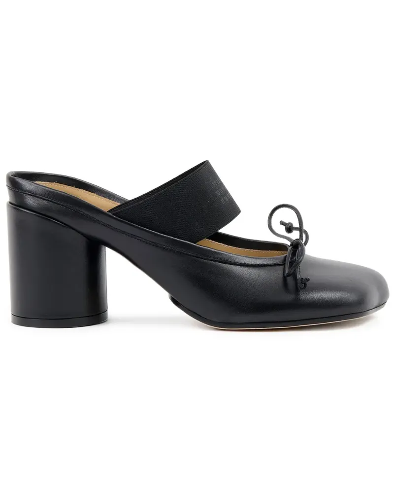 Maison Margiela Ballet Mules mit Logo 70mm - Schwarz Schwarz