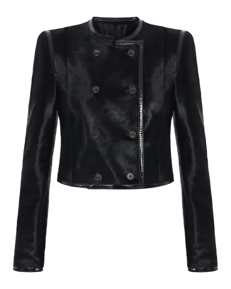 Elisabetta Franchi Klassische Lederjacke - Schwarz Schwarz