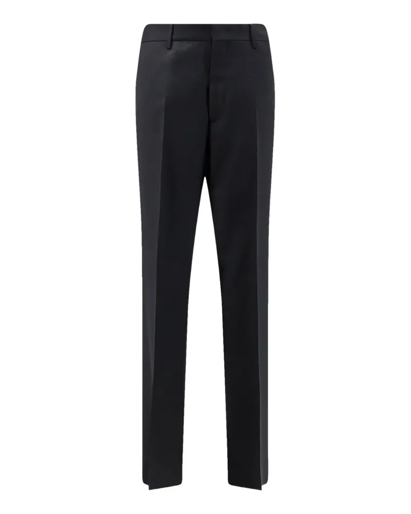 Tagliatore slub-texture pressed-crease trousers - Schwarz Schwarz