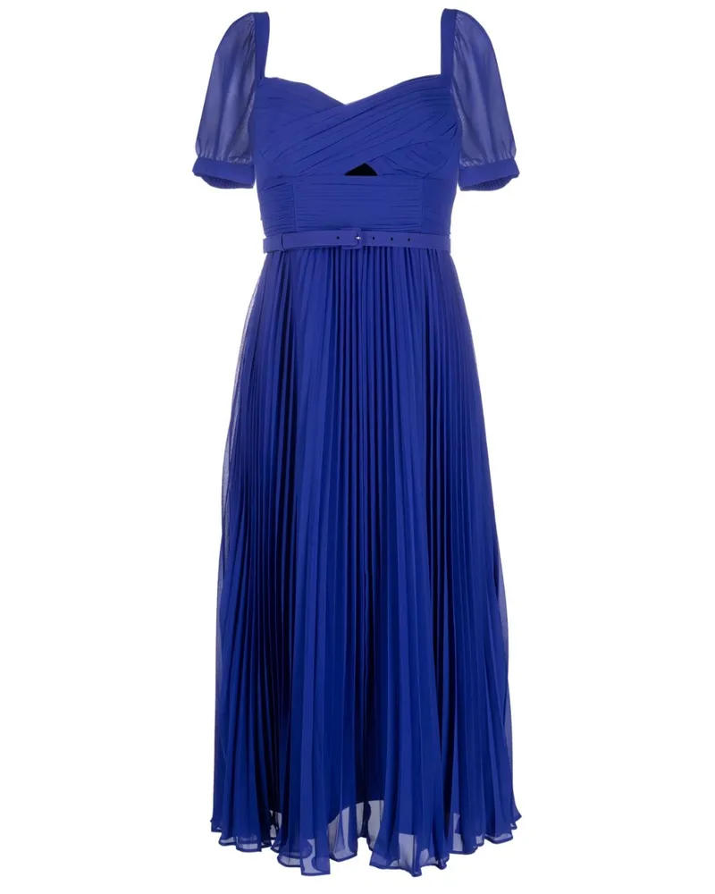 Self-Portrait Kleid mit kurzen Ärmeln - Blau Blau