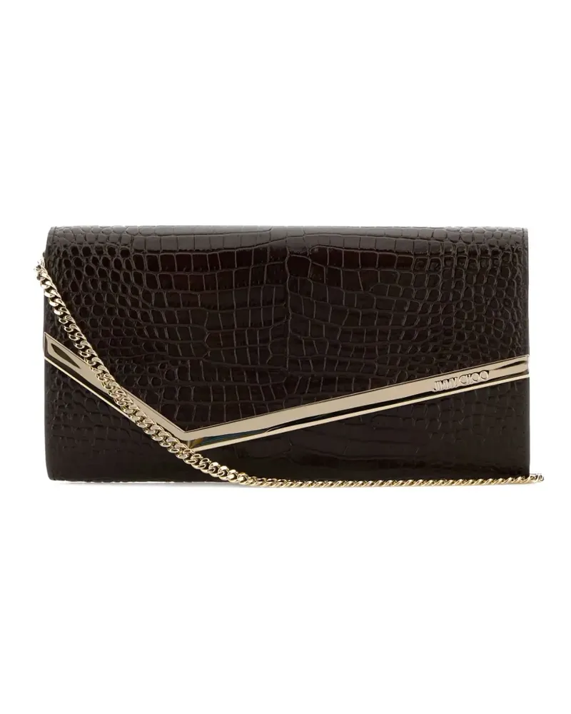Jimmy Choo Emmie Clutch mit Kroko-Effekt - Braun Braun