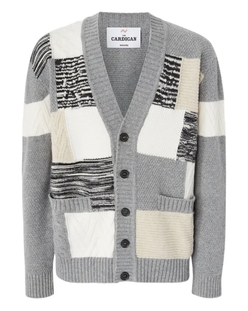 Missoni Patchwork-Cardigan mit Zopfmuster - Grau Grau