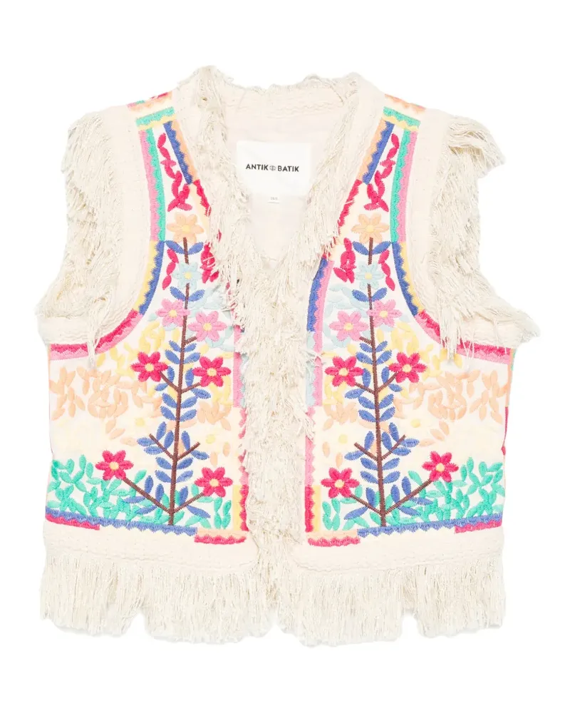 Antik Batik embroidered fringed vest - Nude Nude