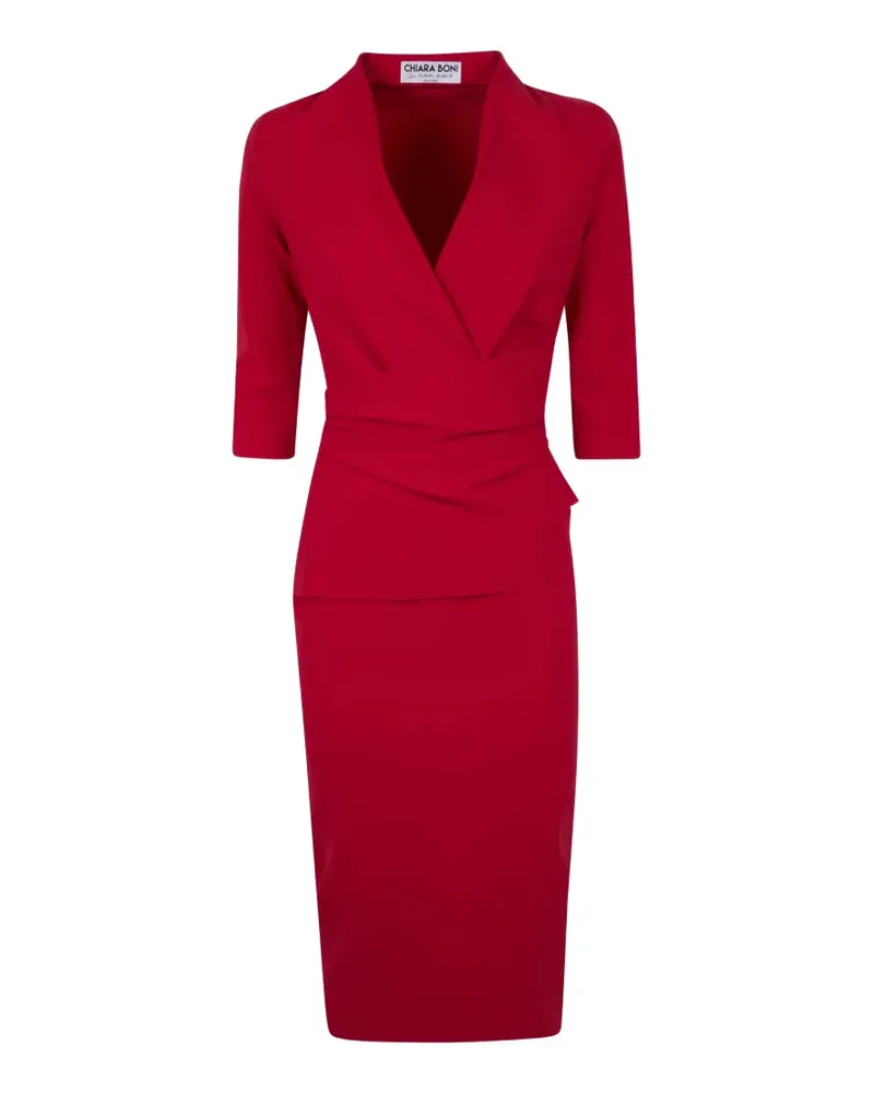 Chiara Boni Kleid mit V-Ausschnitt - Rot Rot