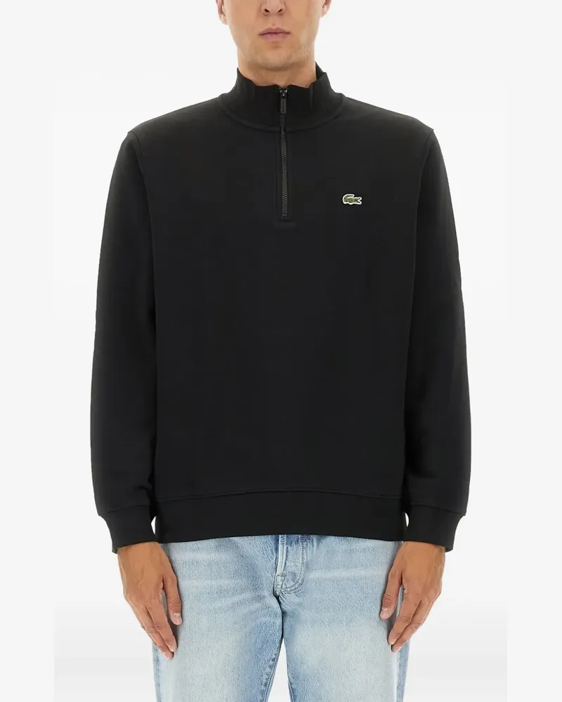 Lacoste Sweatshirt mit Logo-Patch - Schwarz Schwarz