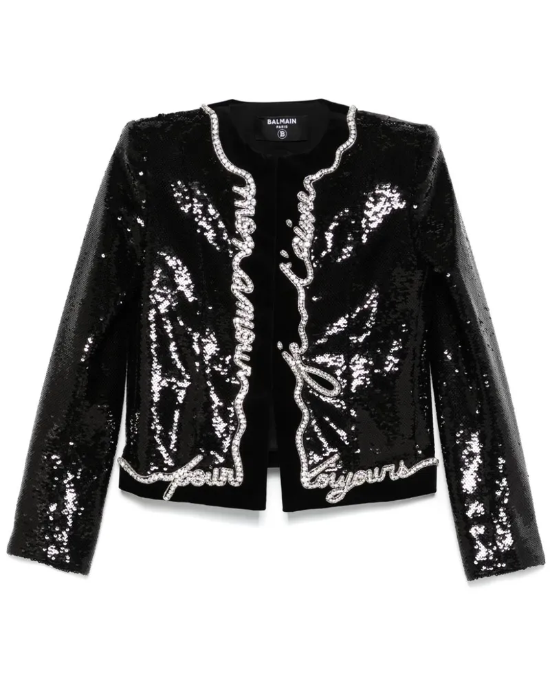 Balmain Jacke mit Love Letter-Print - Schwarz Schwarz