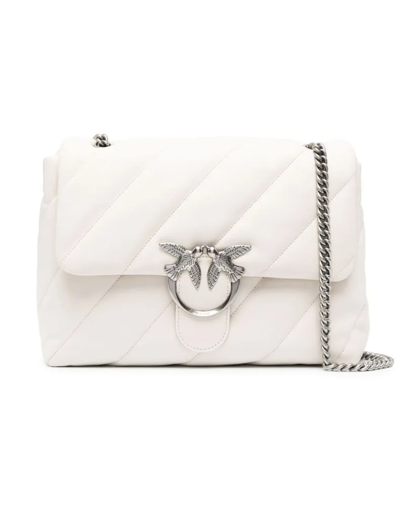 Pinko Gesteppte Love Schultertasche - Weiß Weiß