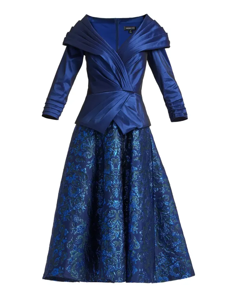 Tadashi Shoji Renwick Portrait draped midi dress - Blau Blau