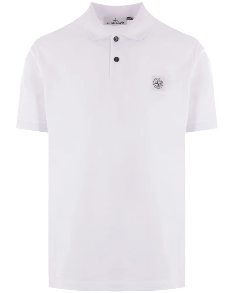 Stone Island Poloshirt mit Logo-Patch - Weiß Weiß