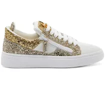 Sneakers mit Glitter-Effekt - Gold