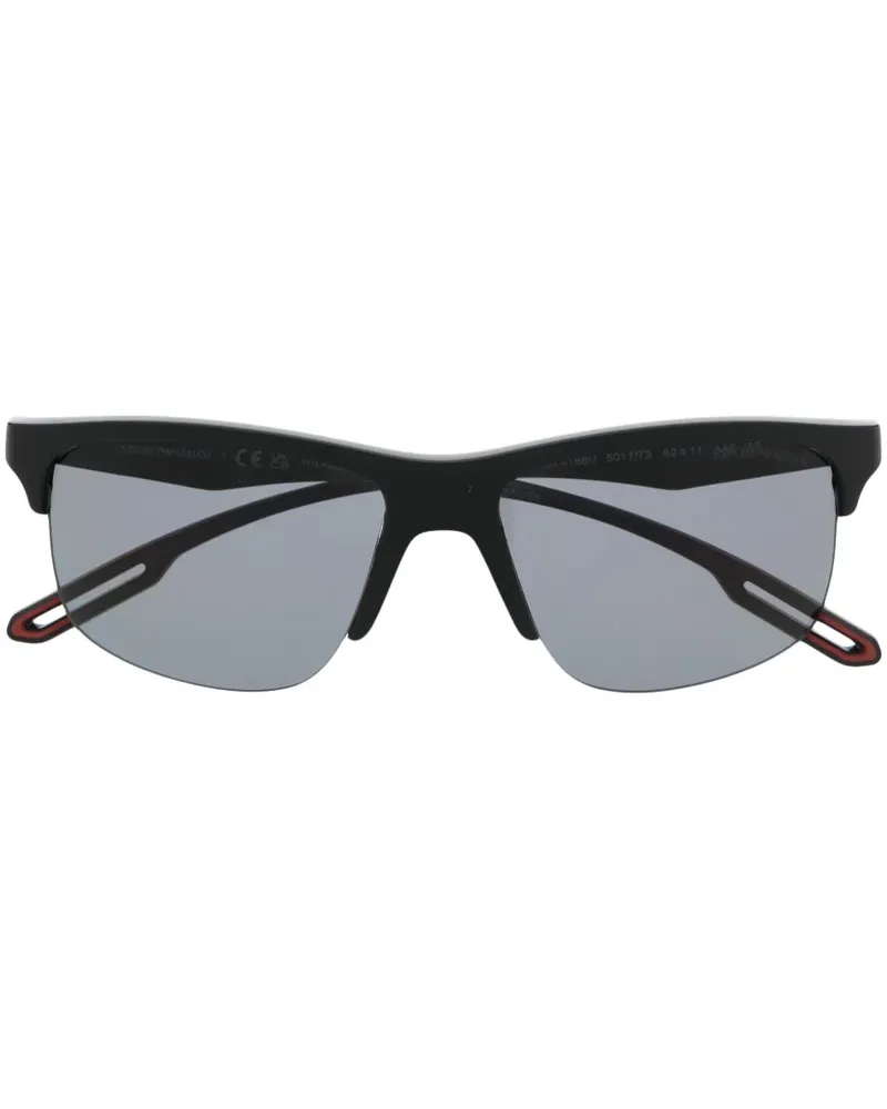 Emporio Armani Sonnenbrille mit Oversized-Gestell - Schwarz Schwarz