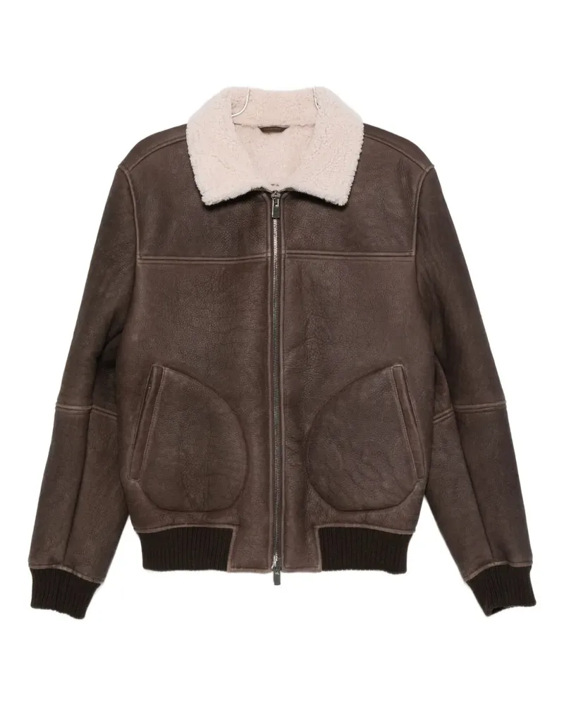 ERALDO Baita shearling-collar jacket - Braun Braun