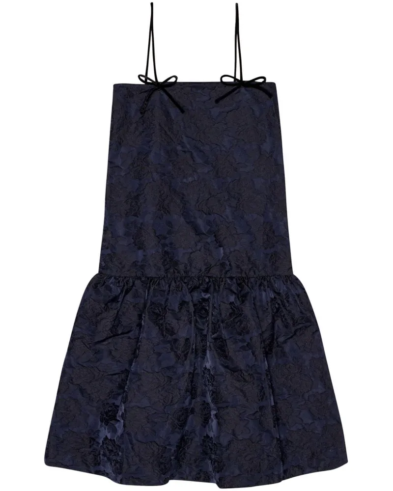 Ganni Midikleid mit Jacquardmuster - Blau Blau