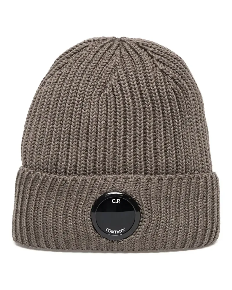 C.P. Company merino wool lens beanie - Braun Braun
