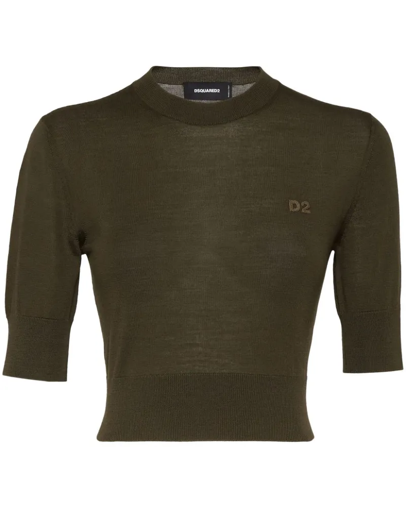 Dsquared2 T-Shirt mit Logo-Stickerei - Grün Grün
