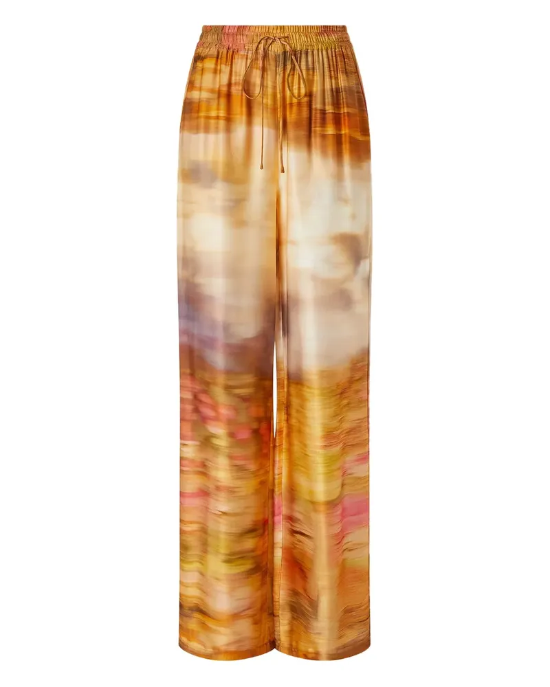 Pinko Hose mit abstraktem Print - Gelb Gelb