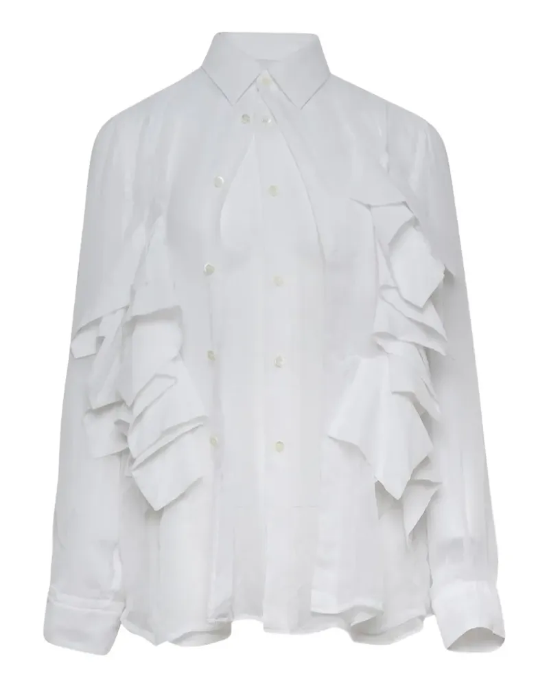 Comme des Garçons ruffled long-sleeve shirt - Weiß Weiß