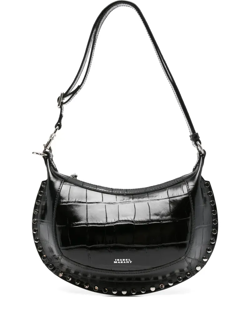 Isabel Marant Schultertasche mit Kroko-Prägung - Schwarz Schwarz