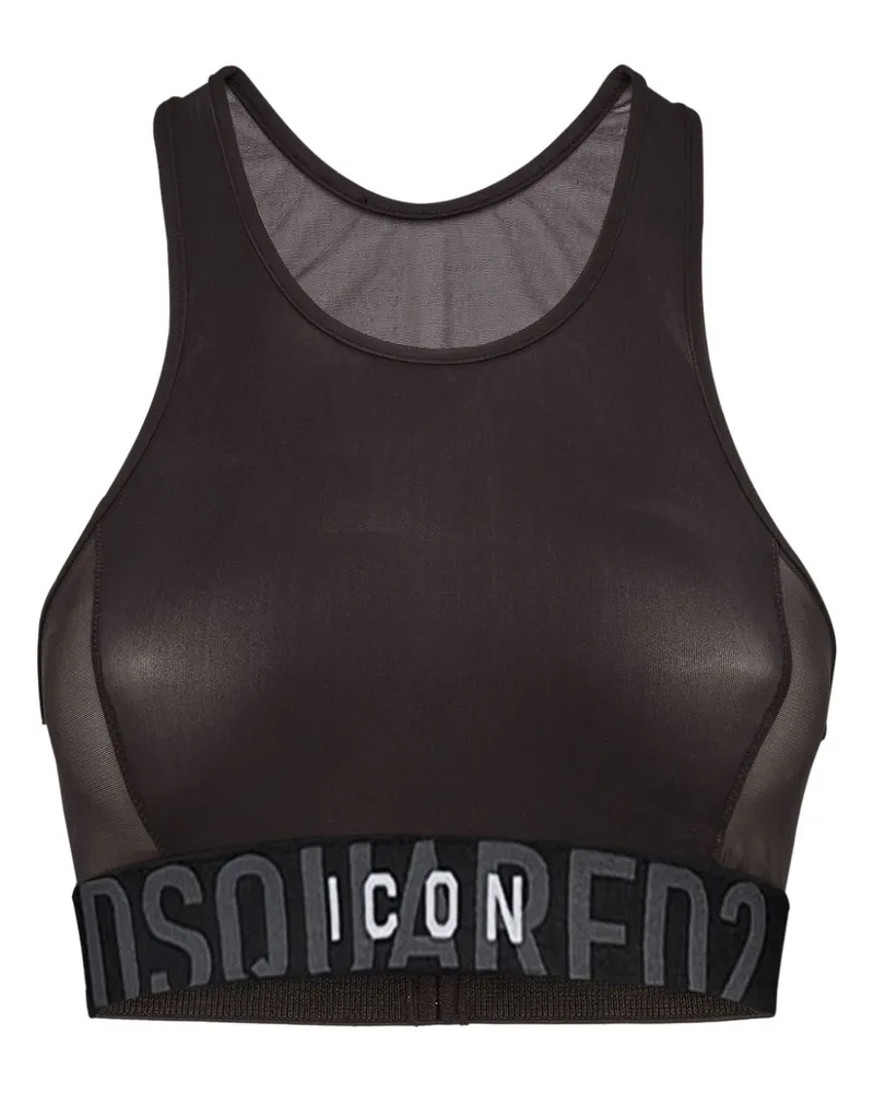 Dsquared2 Racerback-BH mit Icon-Motiv - Schwarz Schwarz