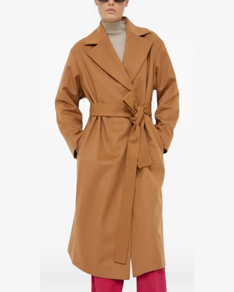 HUGO BOSS Mantel mit Bindegürtel - Braun Braun